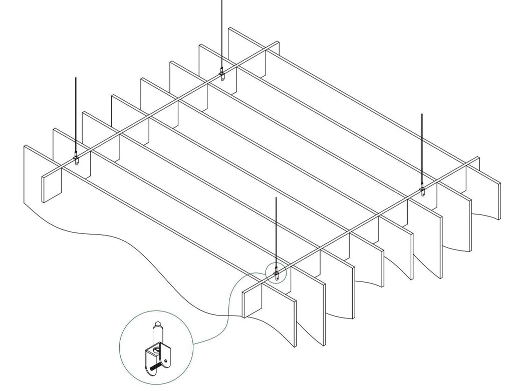 PET Acoustic Ceiling Baffles – Wave