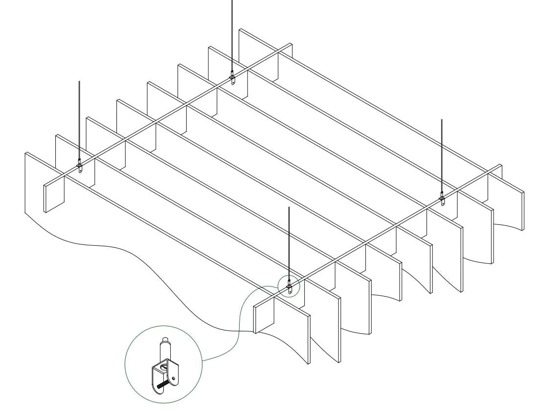 PET Acoustic Ceiling Baffles – Wave